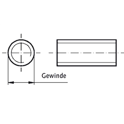 Trapezgewindespindel DIN 103 Tr.48 x 8 x 1000mm lang eingängig links Material C15 gerollt , Technische Zeichnung