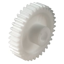 Stirnzahnrad aus Polyacetal gespritzt mit Nabe Modul 0,5 27 Zähne Zahnbreite 3mm Außendurchmesser 14,5mm, Produktphoto