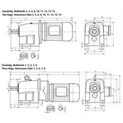 Stirnradgetriebemotor NR/I 0,12kW 230/400V 50Hz Bauform B3 n2 = 10,0 1/min Md2 = 111 Nm IE3 (Betriebsanleitung im Internet unter www.maedler.de im Bereich Downloads), Technische Zeichnung