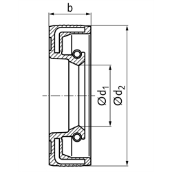 Radial-Wellendichtring Form A mit einer Dichtlippe 25 x 42 x 7mm, Technische Zeichnung